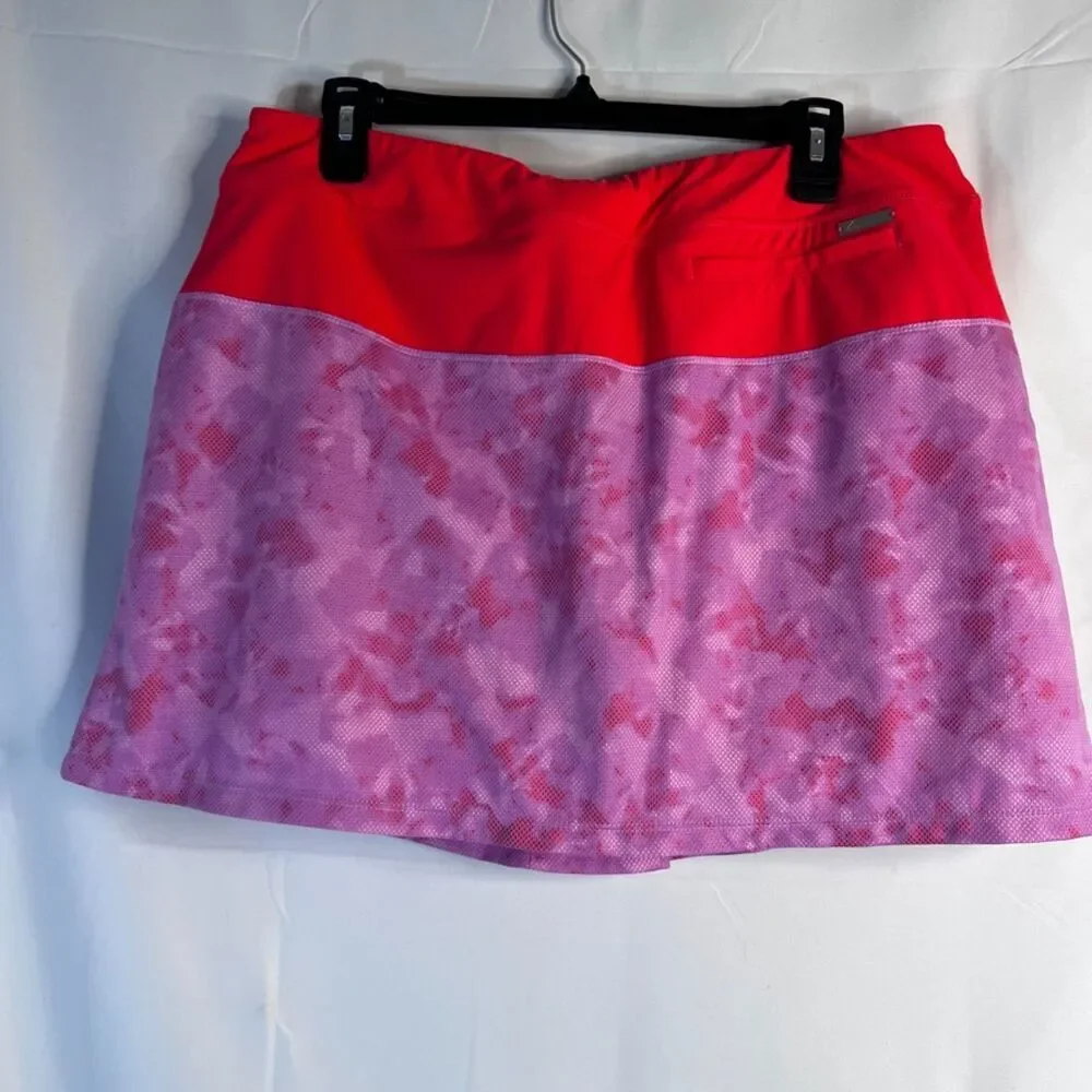 Adidas Two Tone Colorblock Front‎ Pleat Golf Skort Skirt Shorts Liner Size Large